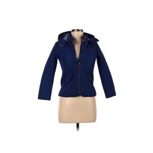 EUC Joules Girls' Size 9 Quilted Hooded Coat Jacket Blue Childrens Kids Girl's